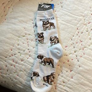 Bulldog socks!  New. Funky and very well made.  See picture for size